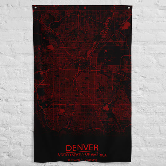 Denver Black and Red Flag Map