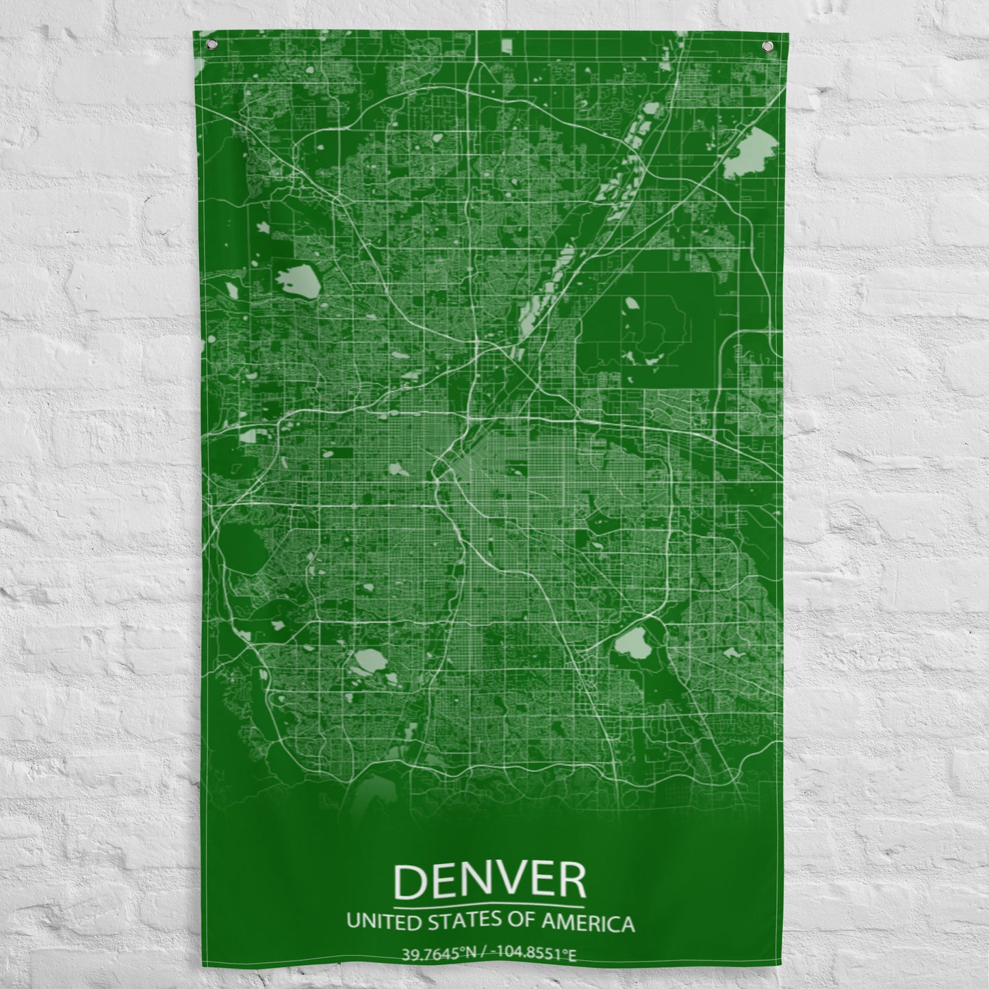 Denver Green and White Flag Map