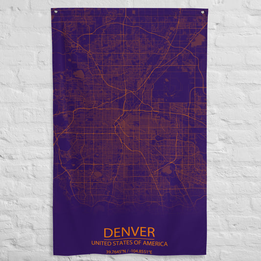 Denver Purple and Orange Flag Map