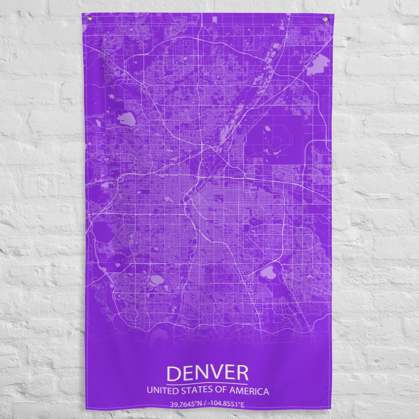 Denver Purple and White Flag Map