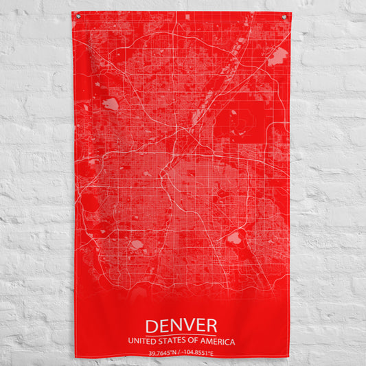 Denver Red and White Flag Map