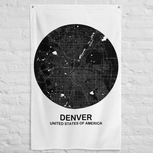 Denver Circular Black Flag Map