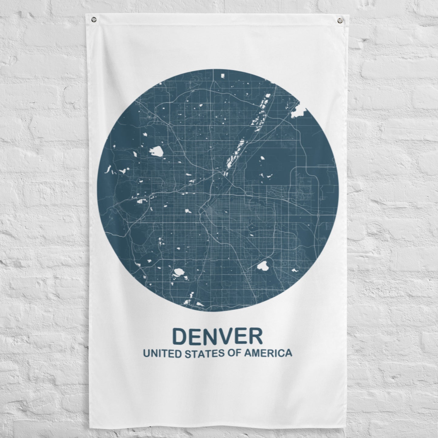 Denver Circular Blue Flag Map