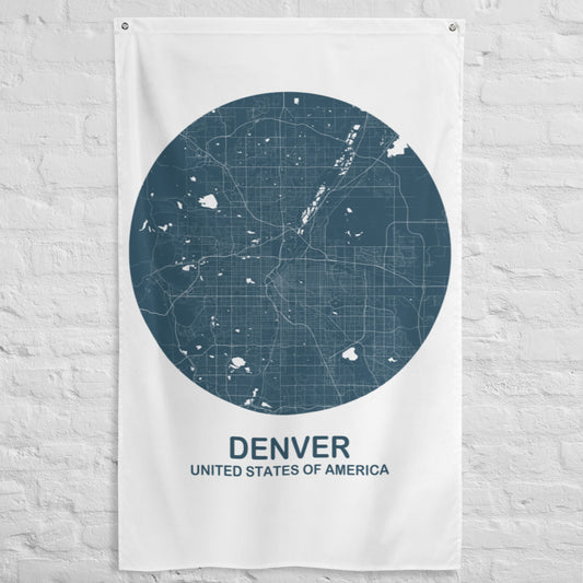 Denver Circular Blue Flag Map