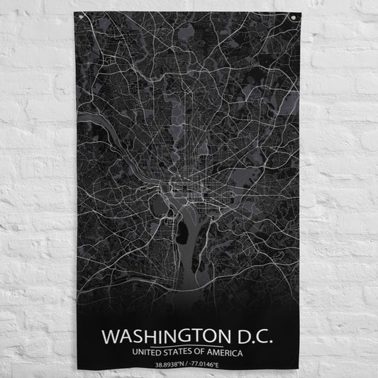 Washington, D.C. Black Flag Map