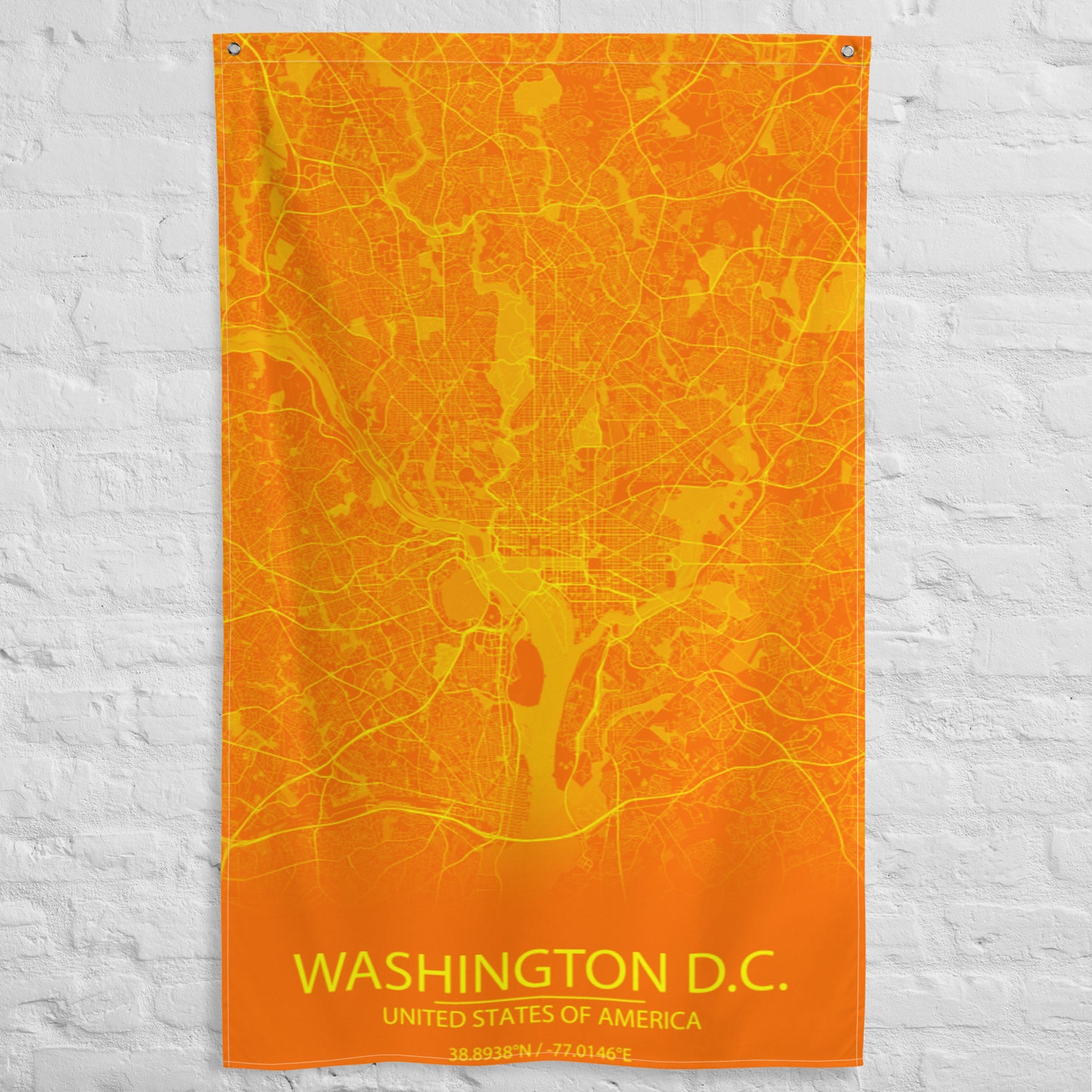 Washington, D.C. Orange and Yellow Flag Map