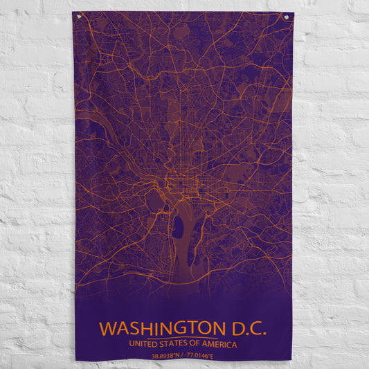 Washington, D.C. Purple and Orange Flag Map