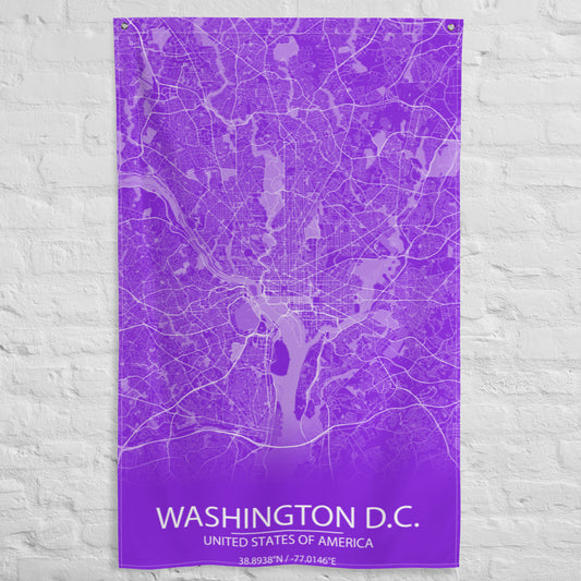 Washington, D.C. Purple and White Flag Map