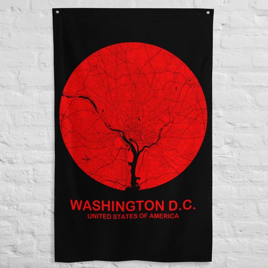 Washington, D.C. Circular Red Flag Map