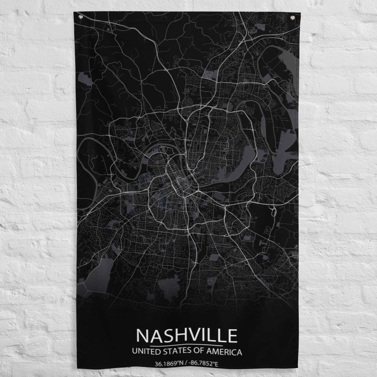 Nashville Black Flag Map