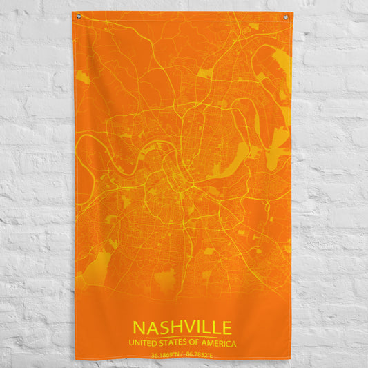 Nashville Orange and Yellow Flag Map