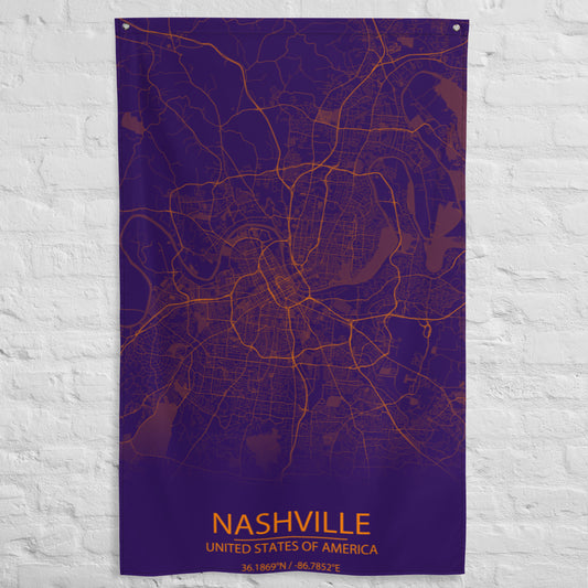 Nashville Purple and Orange Flag Map