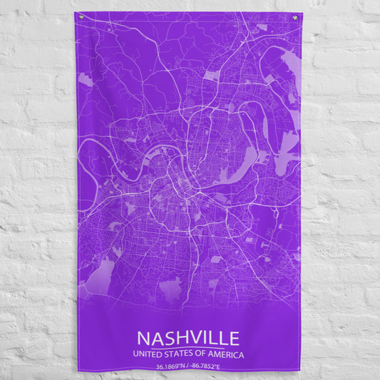 Nashville Purple and White Flag Map