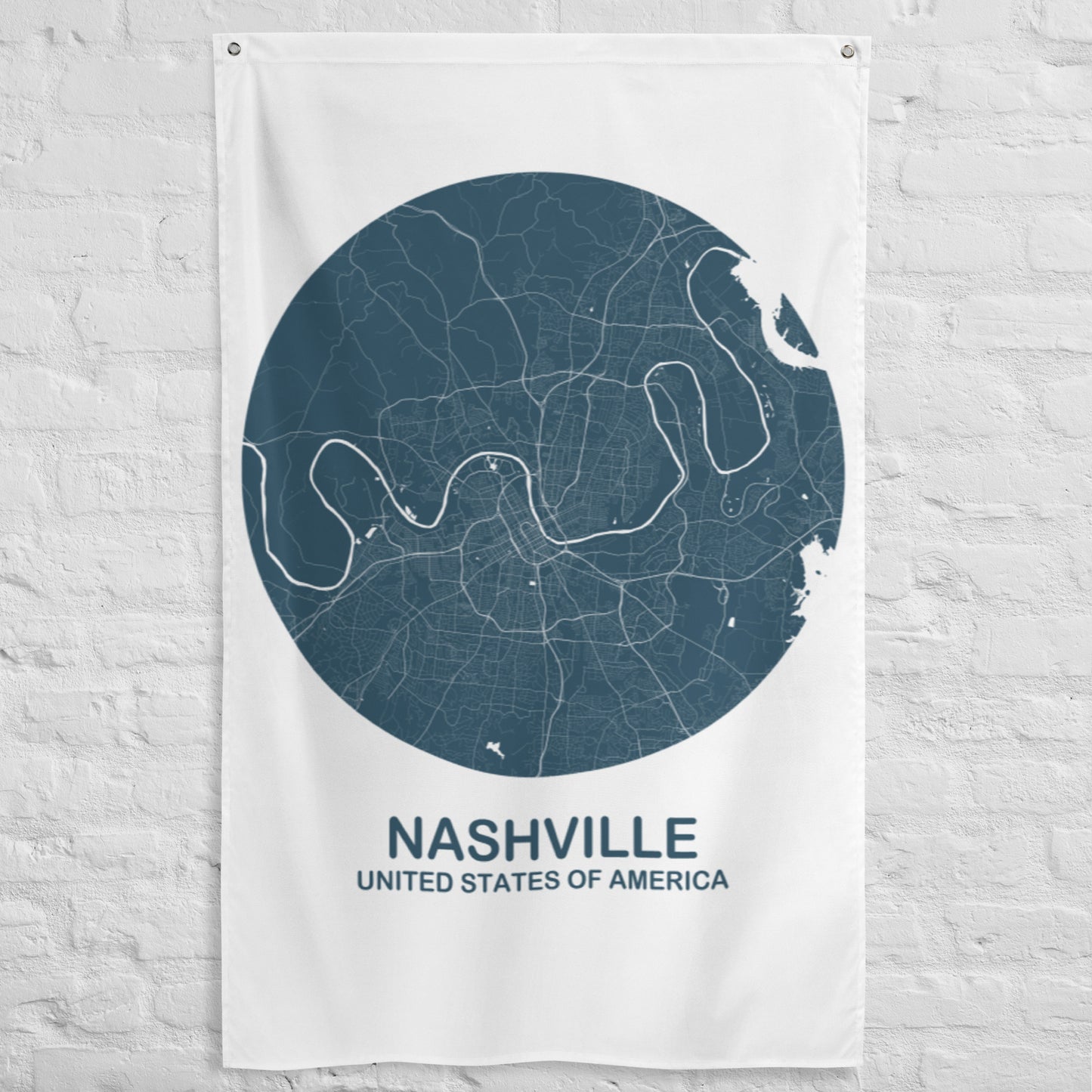 Nashville Circular Blue Flag Map