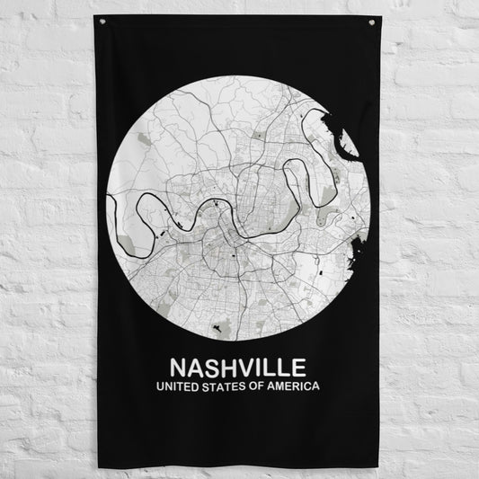 Nashville Circular White Flag Map