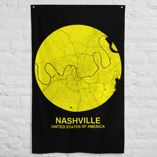 Nashville Circular Yellow Flag Map