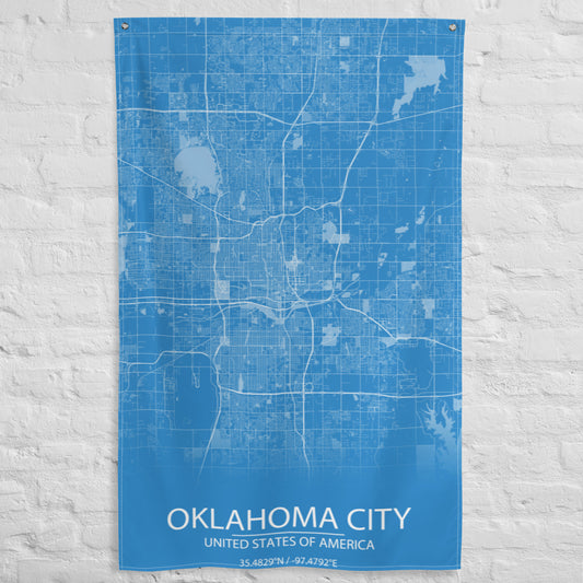 Oklahoma City Blue and White Flag Map