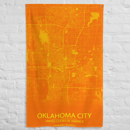 Oklahoma City Orange and Yellow Flag Map