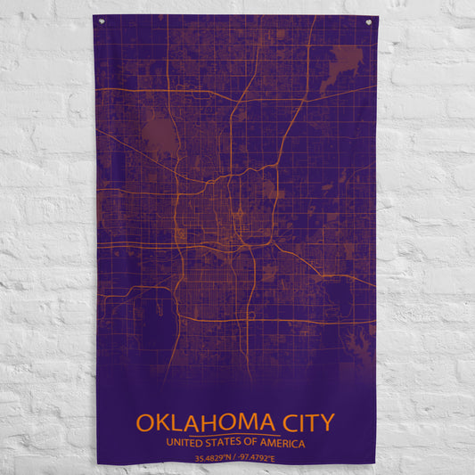 Oklahoma City Purple and Orange Flag Map