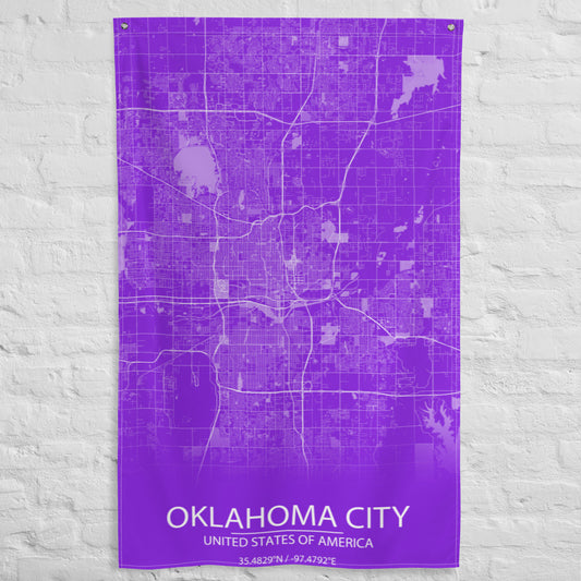 Oklahoma City Purple and White Flag Map