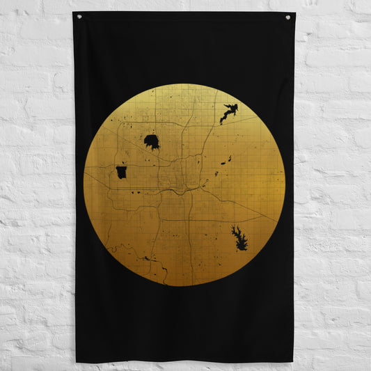 Oklahoma City Gold on Black Flag Map