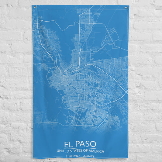 El Paso Blue and White Flag Map