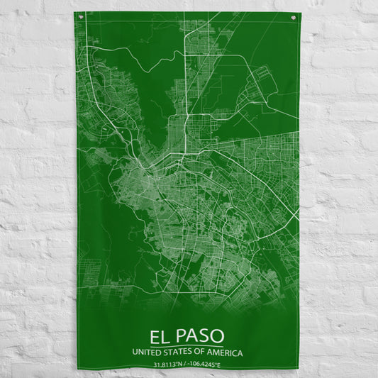 El Paso Green and White Flag Map