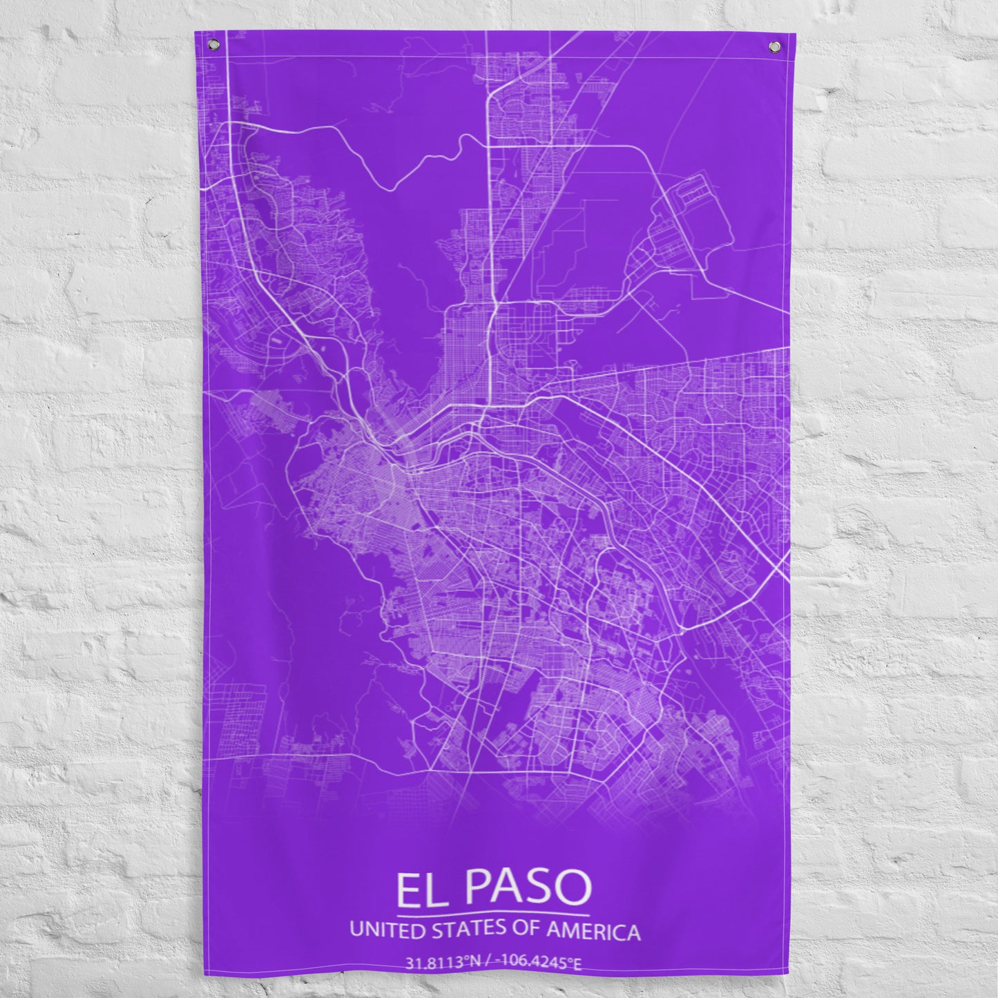 El Paso Purple and White Flag Map