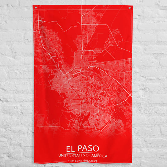 El Paso Red and White Flag Map