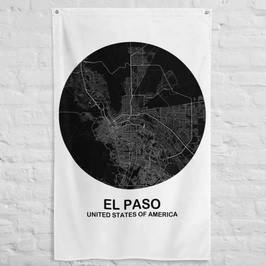 El Paso Circular Black Flag Map