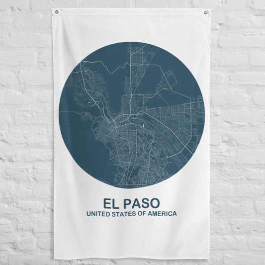 El Paso Circular Blue Flag Map