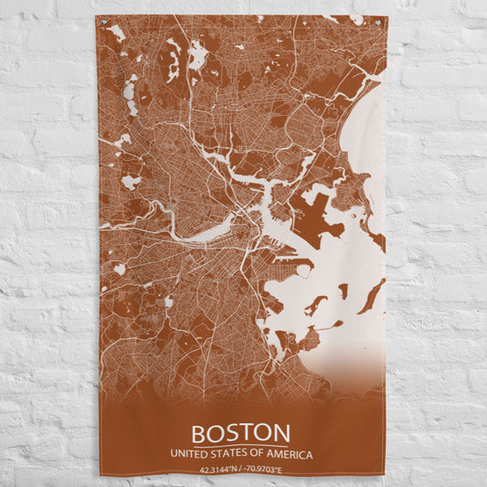 Boston Brown and White Flag