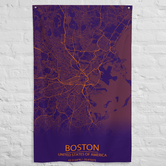 Boston Purple and Orange Flag Map