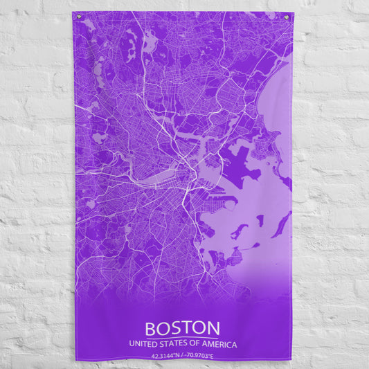 Boston Purple and White Flag Map