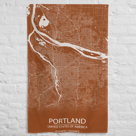 Portland Brown and White Flag