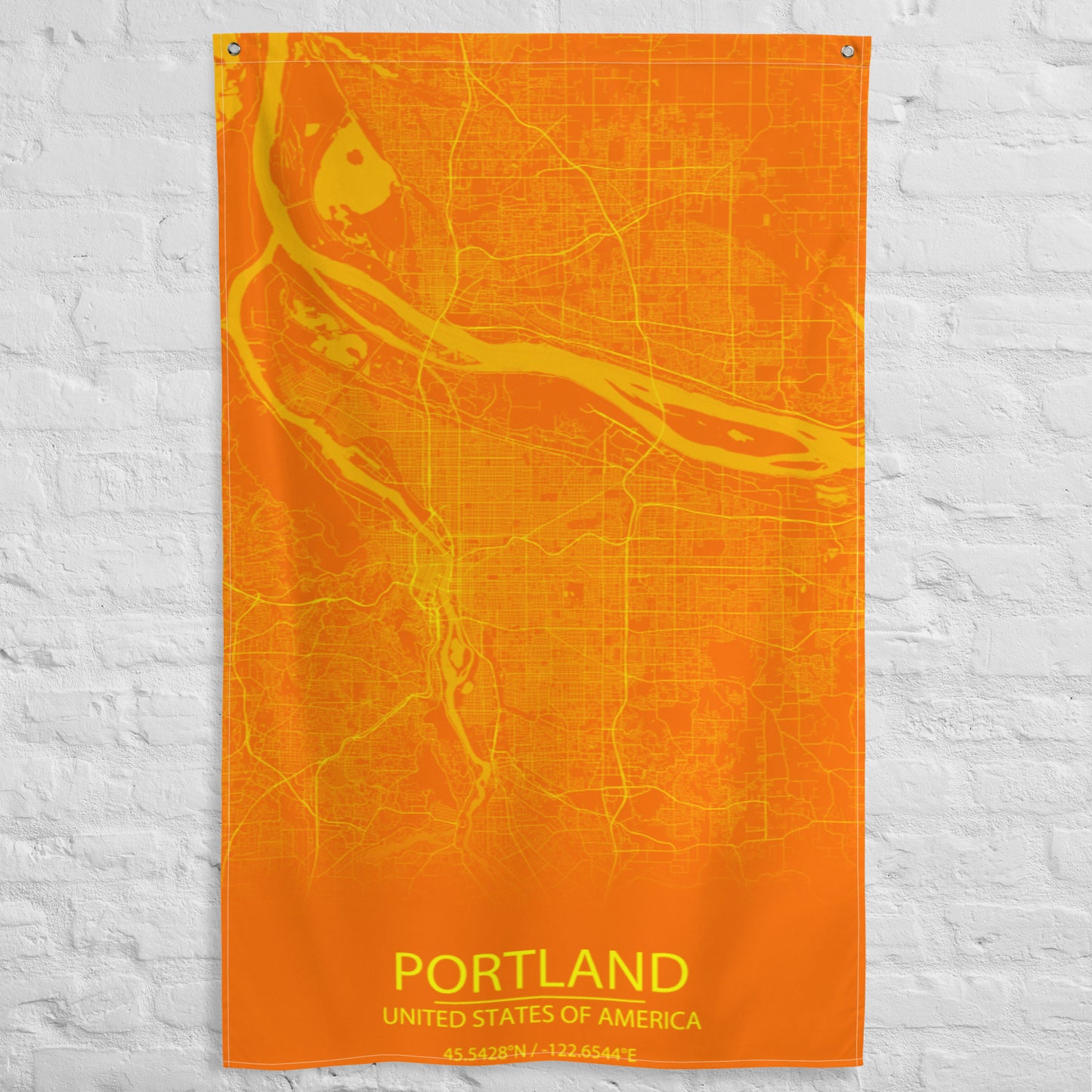 Portland Orange and Yellow Flag Map