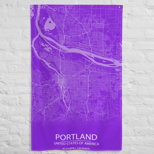 Portland Purple and White Flag Map