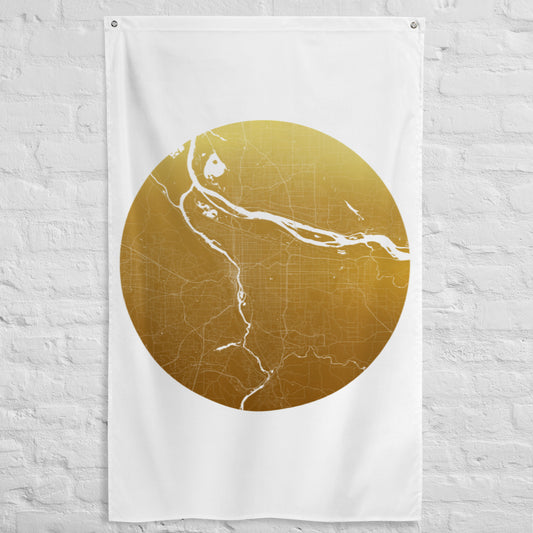 Portland Gold on White Flag Map