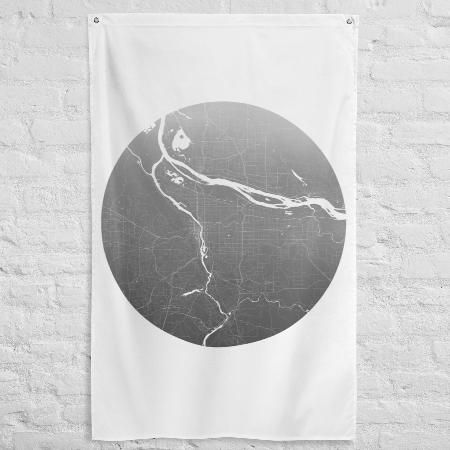 Portland Silver on White Flag Map