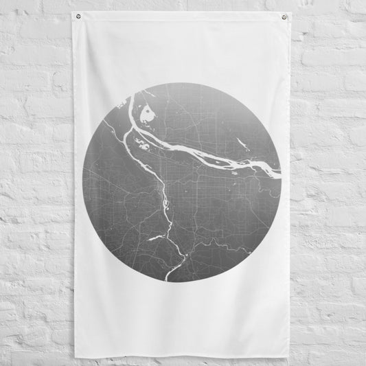 Portland Silver on White Flag Map