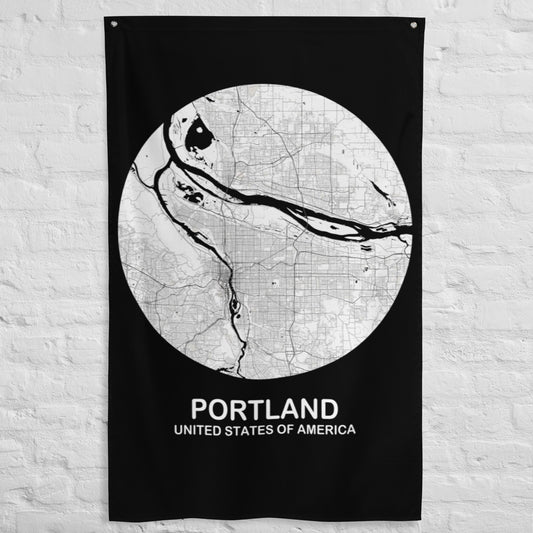 Portland Circular White Flag Map