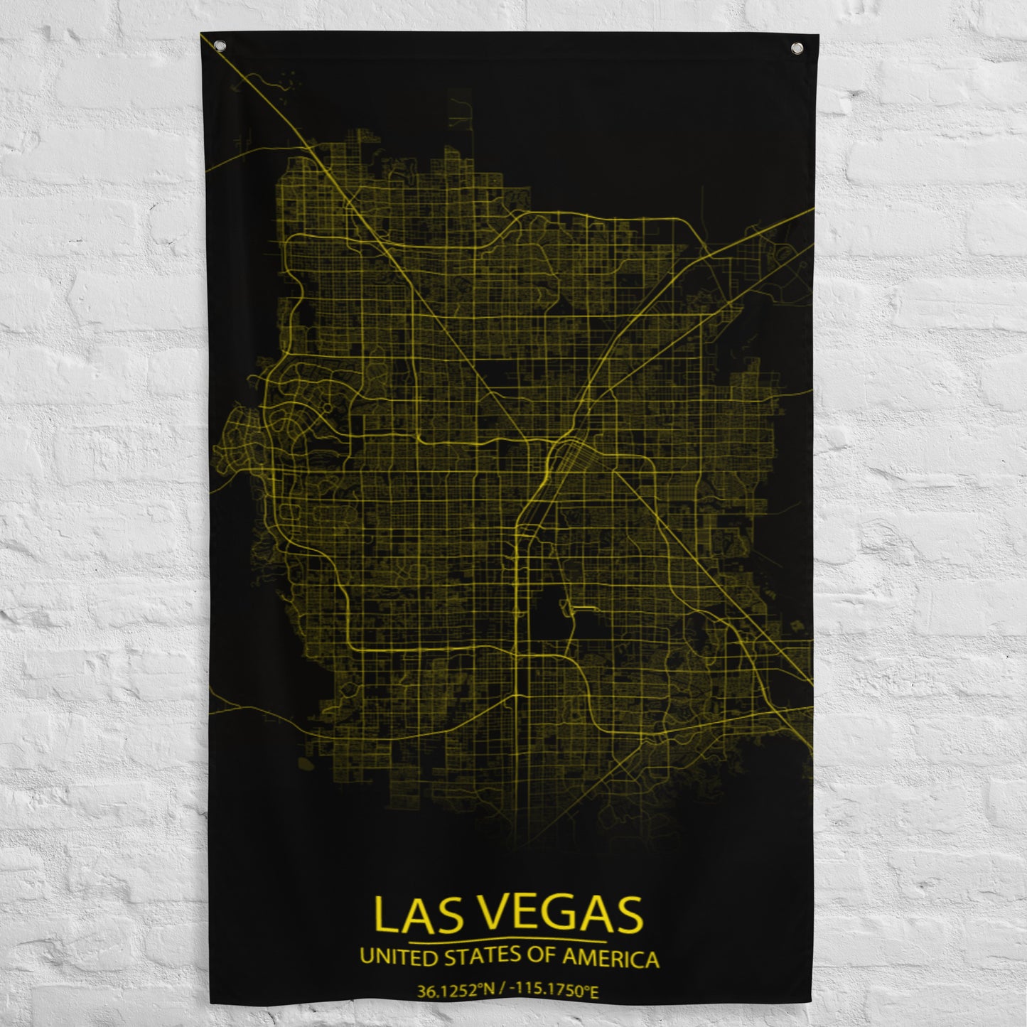 Las Vegas Black and Yellow Flag Map