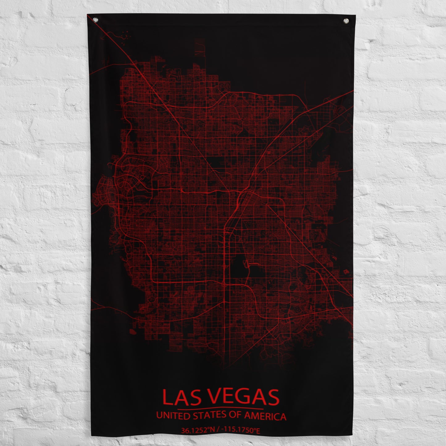 Las Vegas Black and Red Flag Map