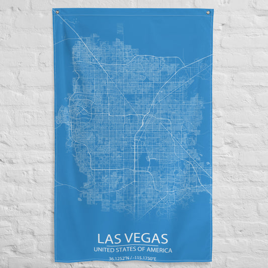 Las Vegas Blue and White Flag Map