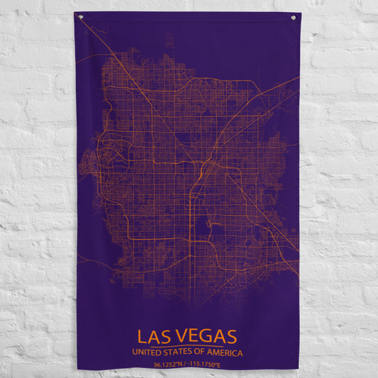 Las Vegas Purple and Orange Flag Map