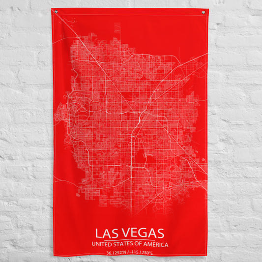 Las Vegas Red and White Flag Map