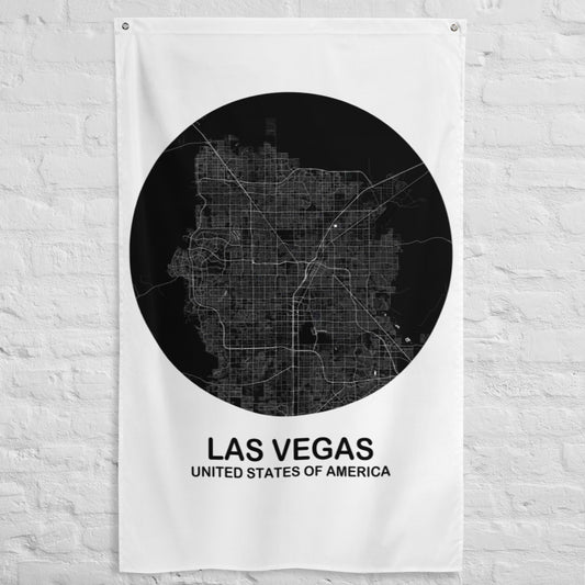 Las Vegas Circular Black Flag Map