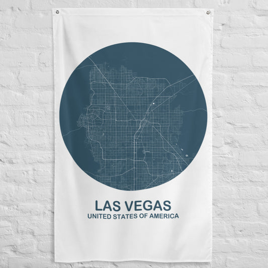 Las Vegas Circular Blue Flag Map