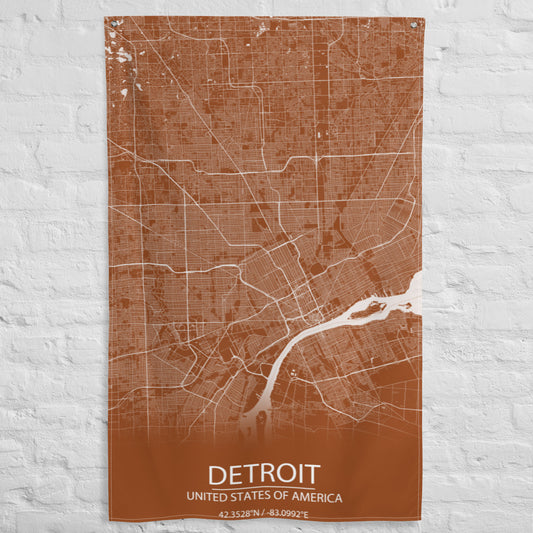 Detroit Brown and White Flag