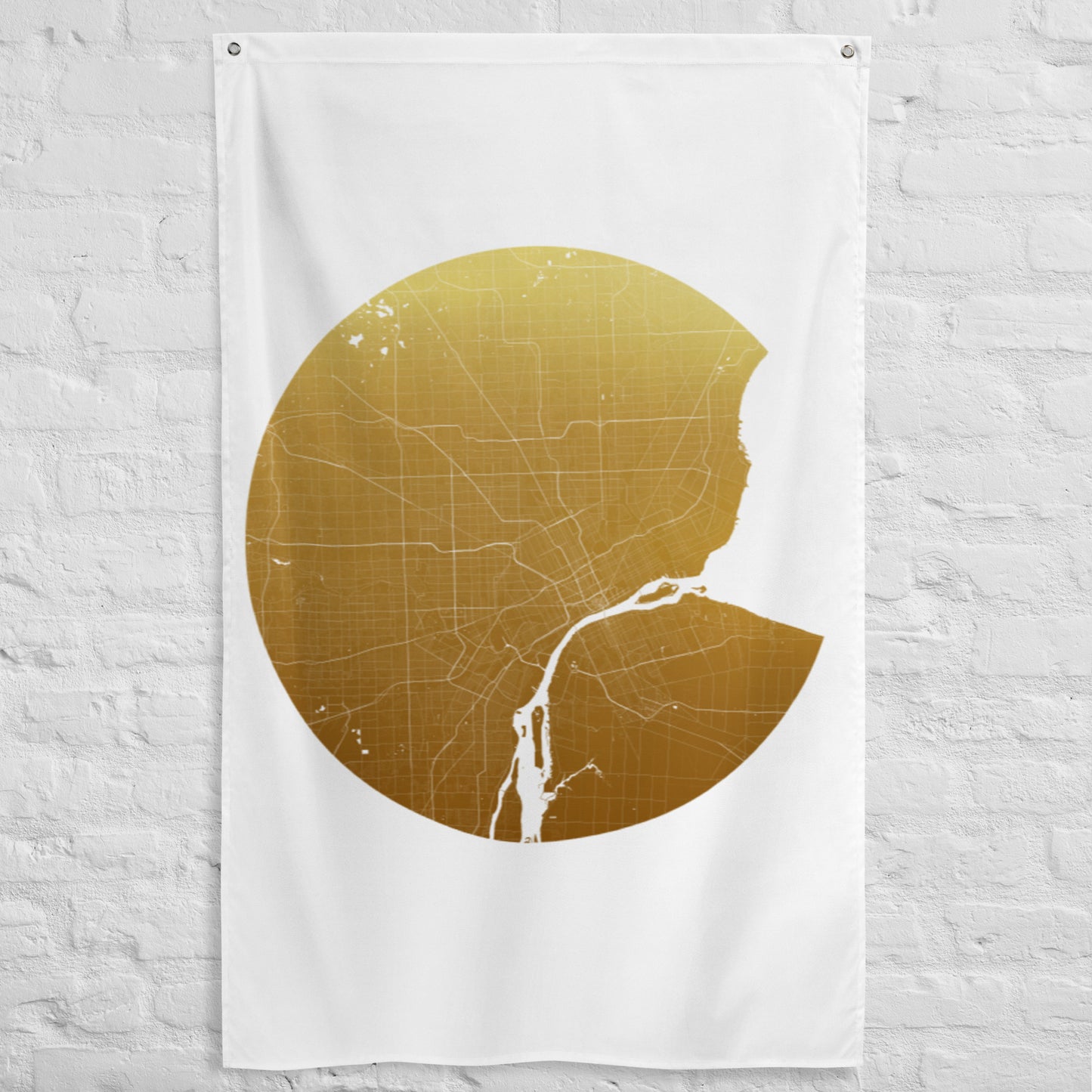 Detroit Gold on White Flag Map